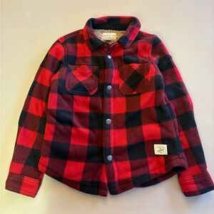 Vintage Weatherproof Kids Red and Black Plaid Cozy Button Shirt Size 5-6Y